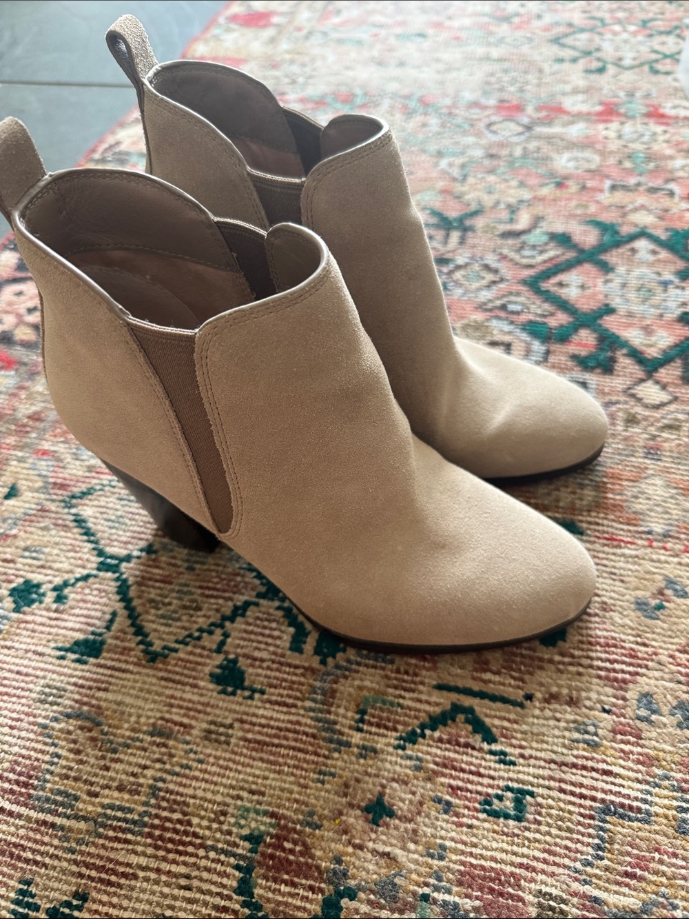 Michael Kors Suede Ankle Booties Light Taupe 6.5